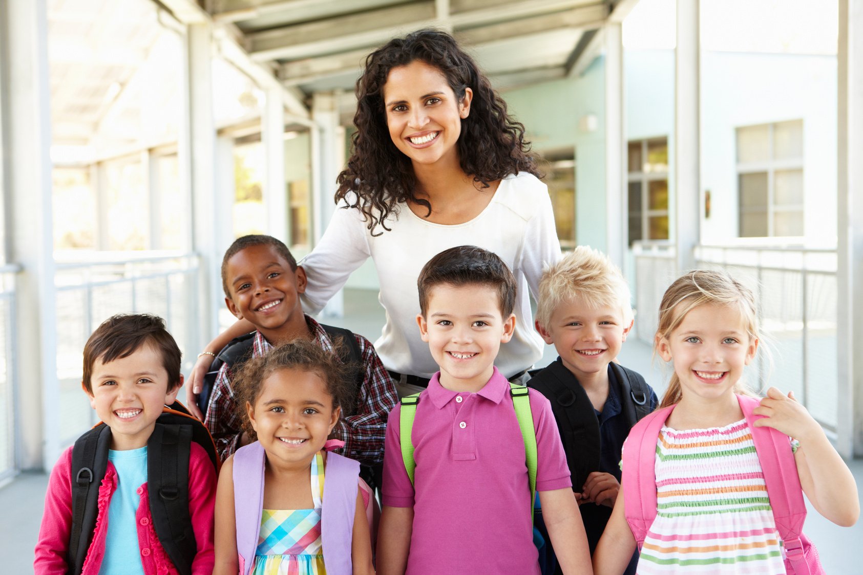 Schoolchildren with Teacher